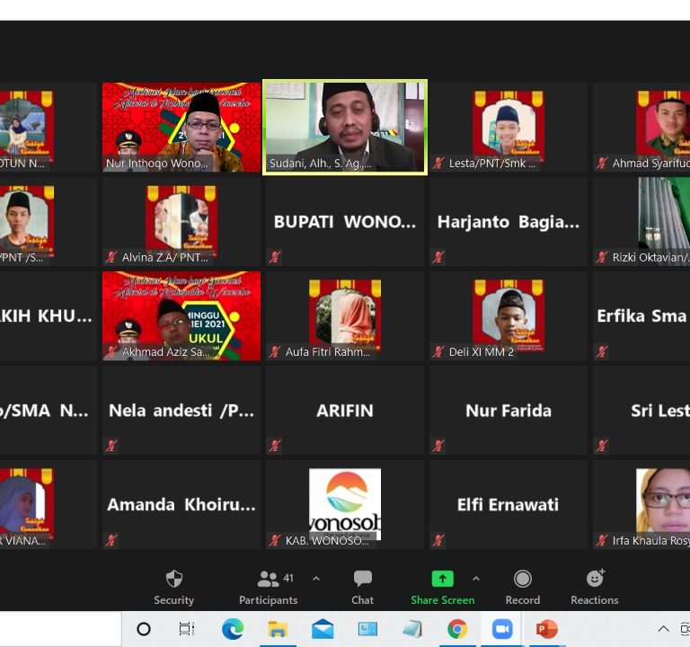MGMP bersama Kasi PAIS dan Bupati, Sosialisasi Moderasi Beragama Secara Virtual