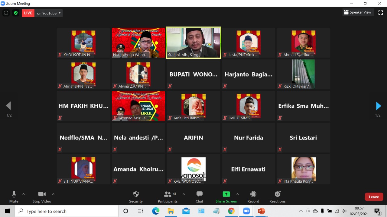 MGMP bersama Kasi PAIS dan Bupati, Sosialisasi Moderasi Beragama Secara Virtual
