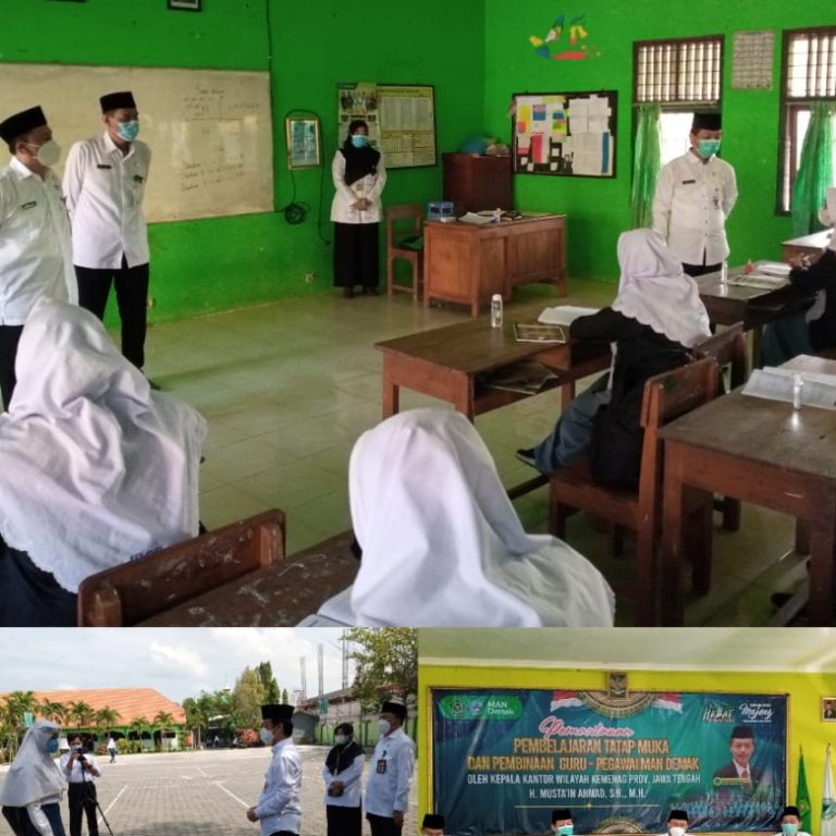 Kakanwil Kemenag Jateng Monitoring Pelaksnaan Uji Coba PTM di Demak