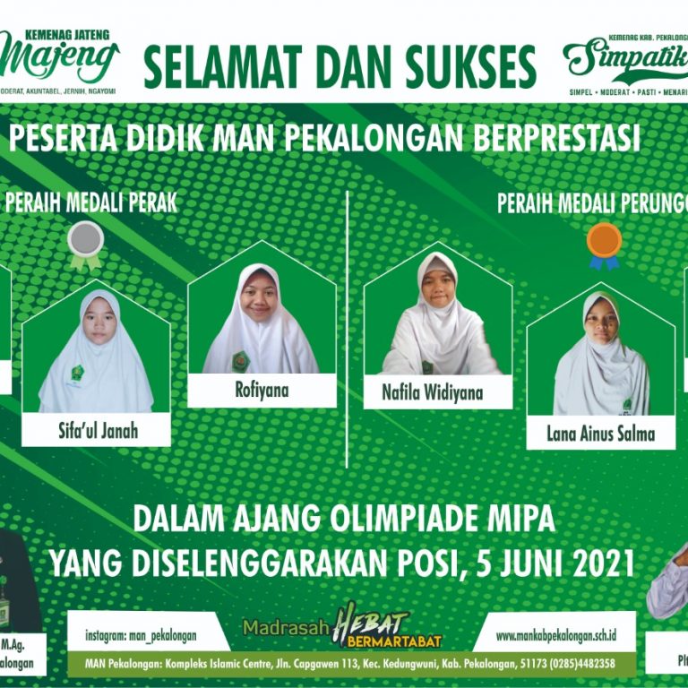 MAN Pekalongan Berprestasi di Ajang Olympaide MIPA 2021. 