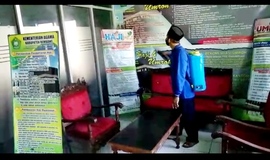Cegah Corona, KUA Gunem Adakan Penyemprotan Disinfektan