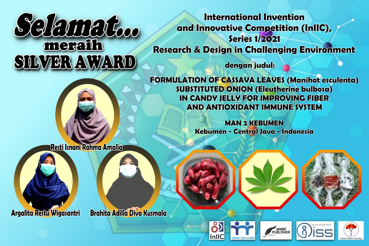 Tim Research MAN 2 Kebumen Raih Silver Award Ajang International Invention and Innovative Competition (InIIC)