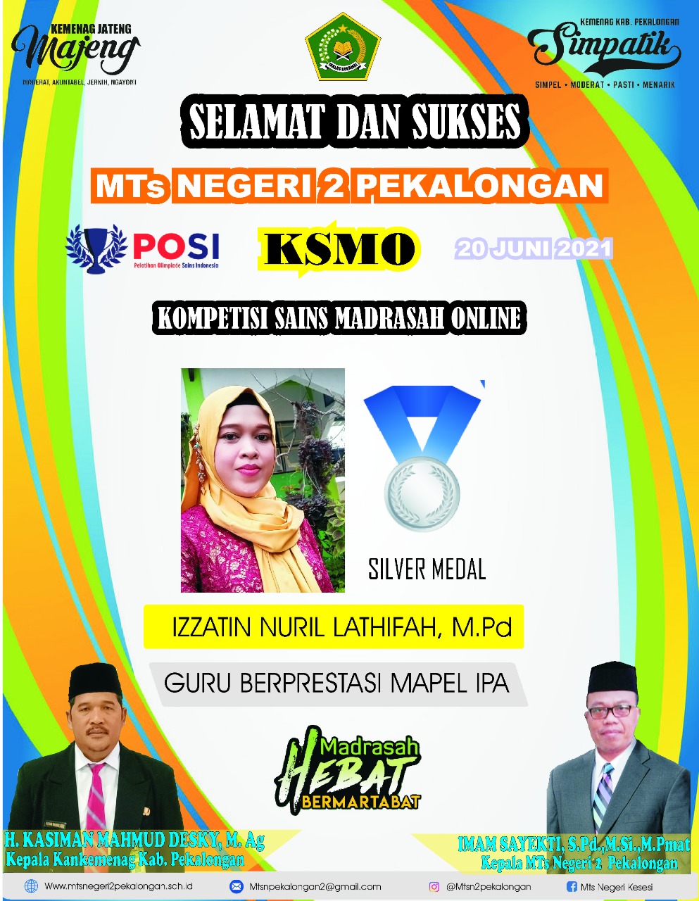 Guru IPA MTs N 2 Pekalongan Berprestasi.