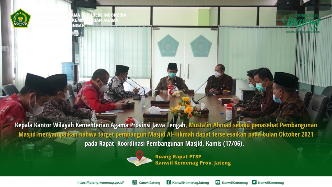 Target Masjid Al-Hikmah Akan Selesai pada Oktober 2021