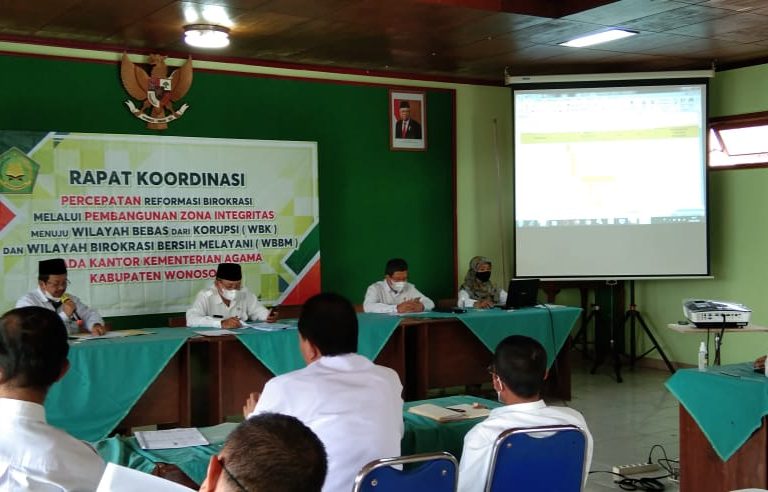 Rapat Koordinasi Percepatan Pembangunan Zona Integritas  Menuju WBK WBBM Kankemenag Wonosobo