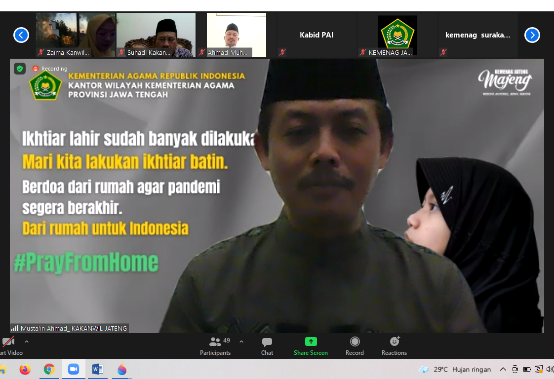 Jelang Pelaksanaan Pray From Home Kanwil Kemenag Prov. Jateng Menggelar Rapat Koordinasi Internal