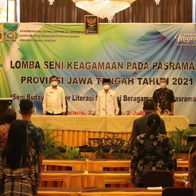 Kakanwil Membuka Lomba Seni Keagamaan pada Pasraman Tahun 2021 di Jawa Tengah
