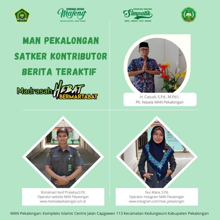 MAN Pekalongan Kontributor Berita Teraktif Tingkat Kankemenag Kab. Pekalongan