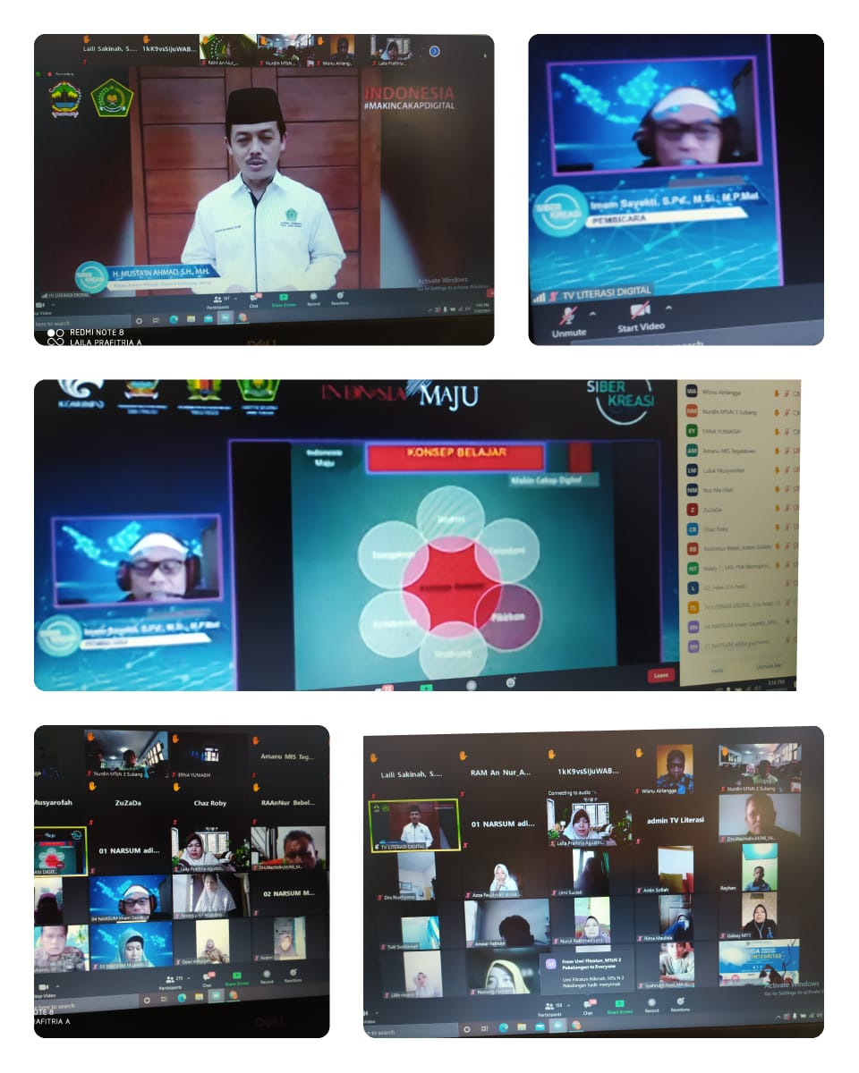 Siswa MTs N 2 Pekalongan Ikuti Webinar Literasi Digital