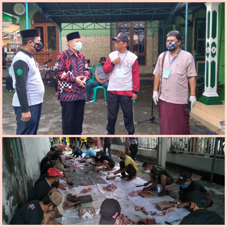 Kepala Kankemenag Kota Magelang Tinjau Langsung Prokes Penyembelihan Hewan Qurban Di Masjid Baitunnur