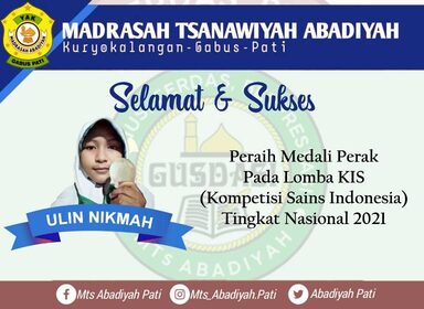 Siswi MTs Abadiyah Pati Kembali Raih Prestasi Tingkat Nasional