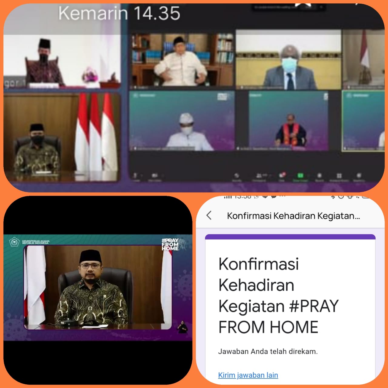 Kemenag Kab. Pekalongan Hadir Secara Virtual Dukung Kegiatan Pray From Home