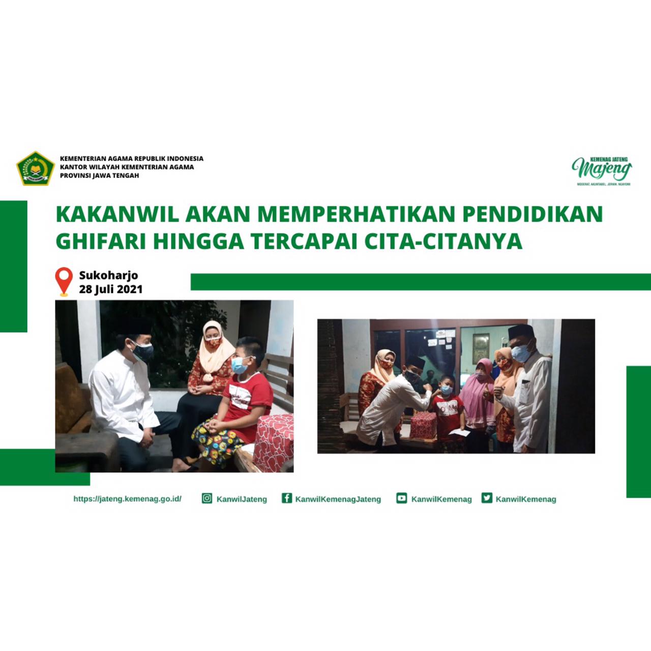 Dikunjungi Kakanwil Ghifari Jadi Ceria