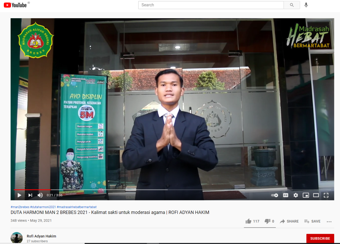 Duta Moderasi Beragama MAN 2 Brebes, Lolos ke Tingkat Nasional