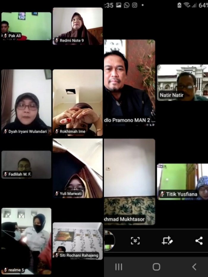 Rapat Pembagian Tugas Secara Virtual MAN 2 Banjarnegara