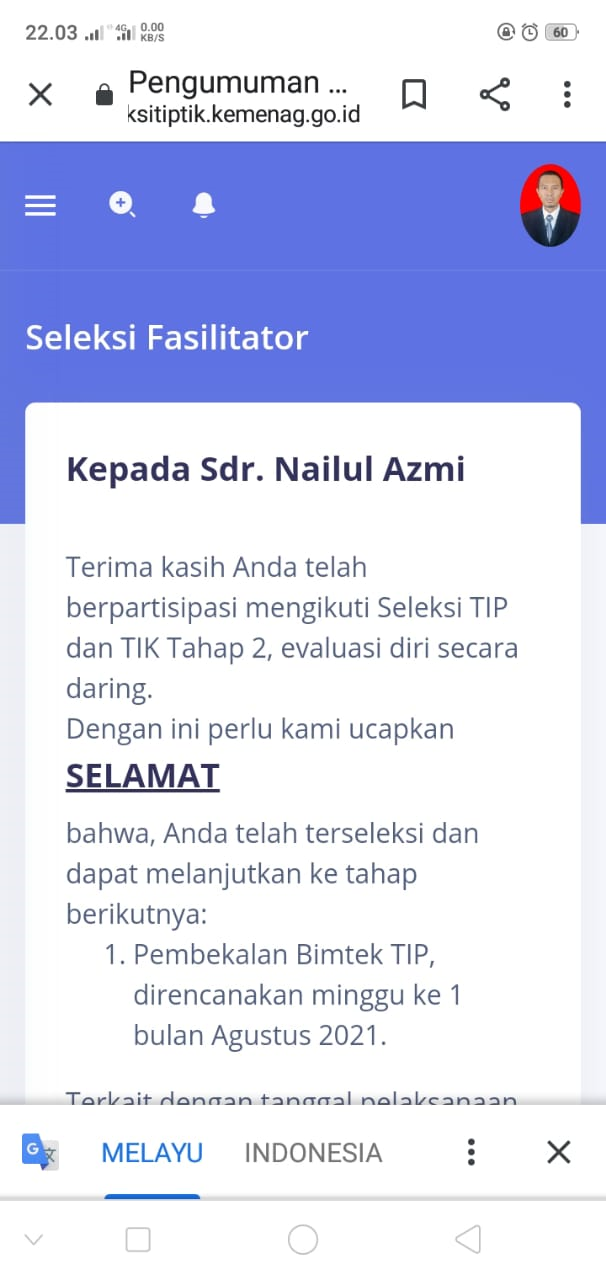 Selamat! Guru MIN 3 Brebes Seleksi Tim Inti Provinsi Penerapan EDM dan e-RKAM