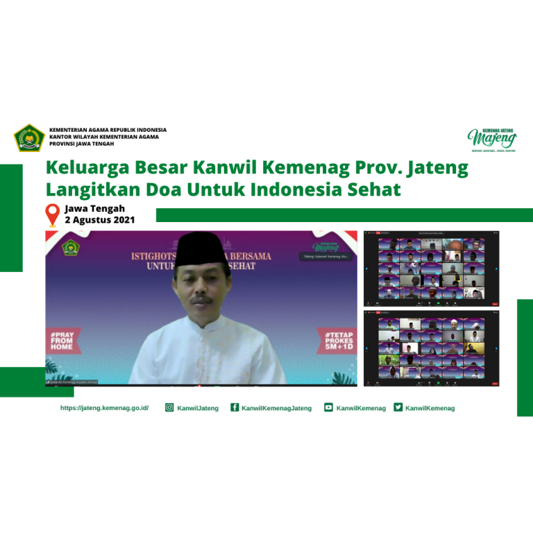 Keluarga Besar Kemenag Jateng Langitkan Doa Untuk Indonesia Sehat