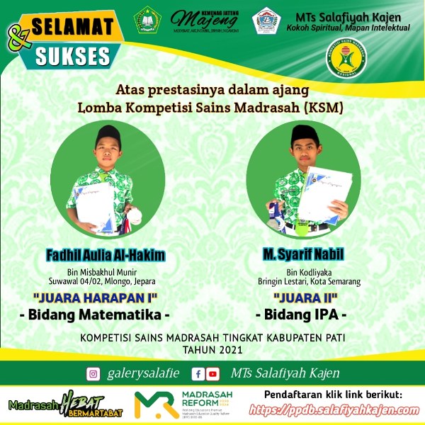 Dua Siswa MTs Salafiyah Juara KSM 2021