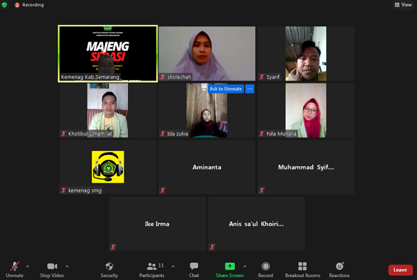 Zoom Meeting Dengan Mahasiswa PPL di Kankemenag Kab.Semarang