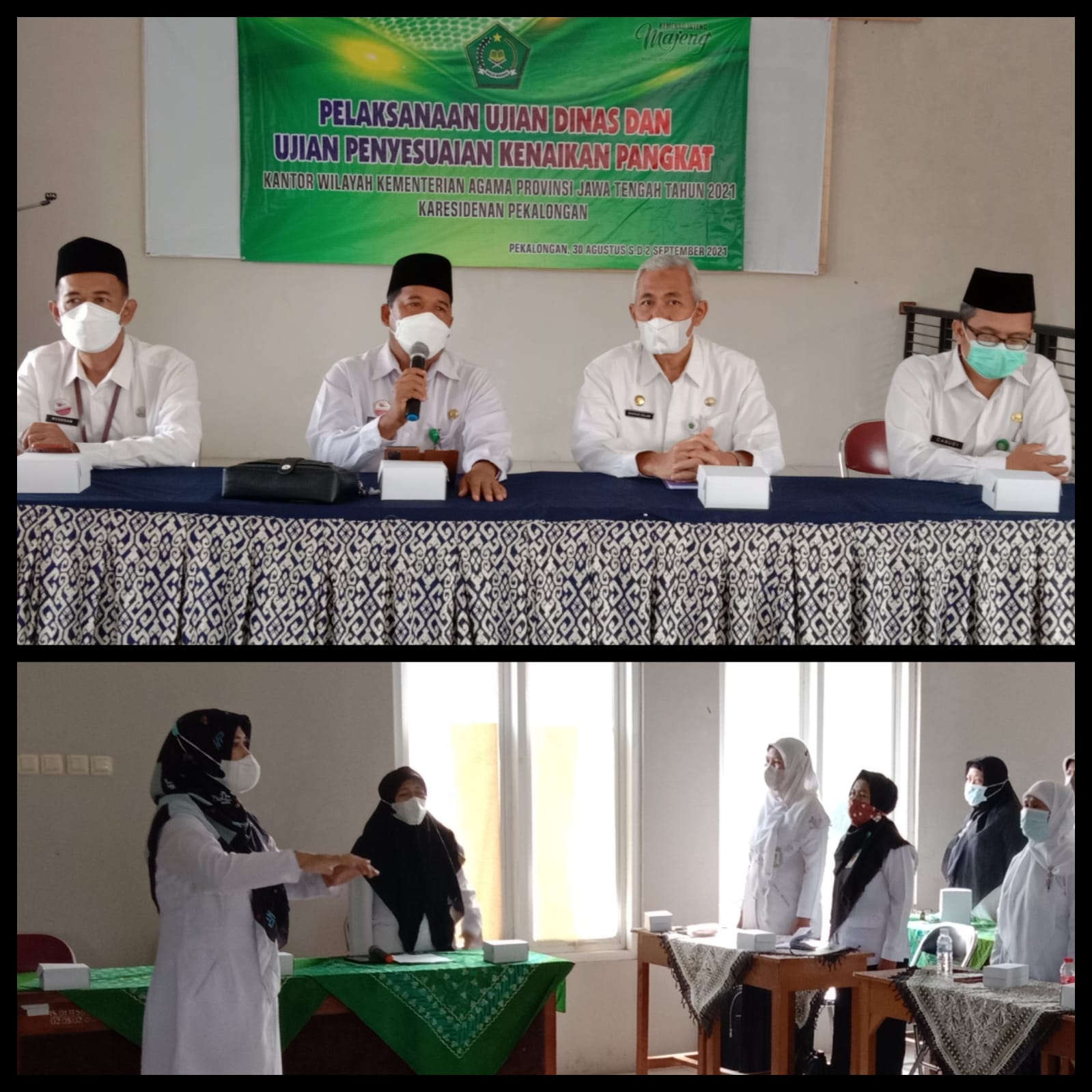 Pembukaan Ujian Dinas dan UPKP Kanwil Kemenag Prov. Jateng Tahun 2021 Karisdenan Pekalongan