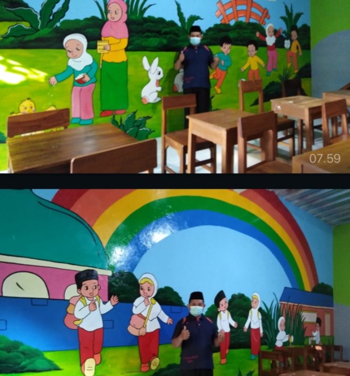 Ada Mural di Dinding Kelas MI Sullam Taufiq