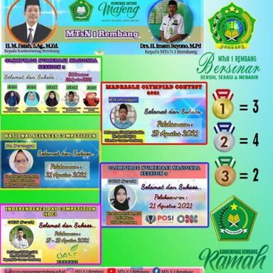 Agustus, MTsN 1 Rembang Gotong 9 Medali