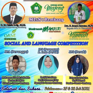 Social and Language Competition, MTsN 1 Rembang Sabet 5 Medali