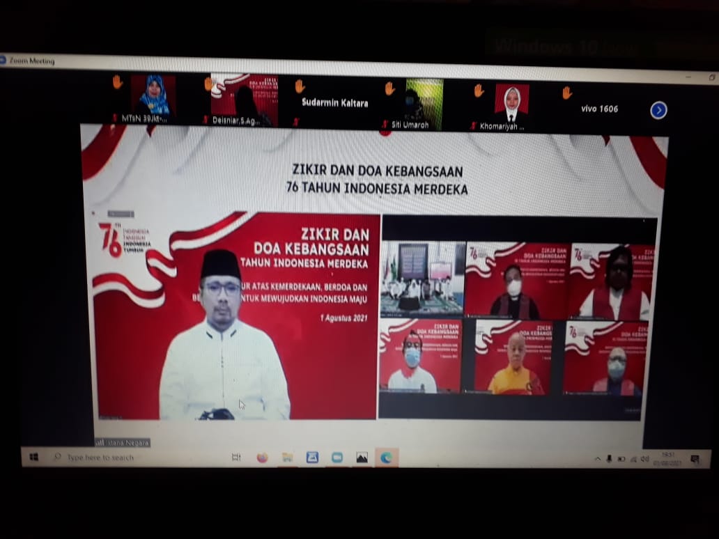 Kepala Kantor Kementerian Agama Brebes Hadir Dalam Zikir dan Doa Kebangsaan 76 Tahun Indonesia Merdeka