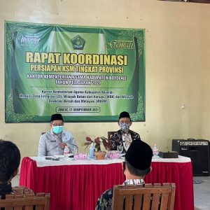 Rapat Koordinasi persiapan KSM Tingkat PRovinsi yang diselenggarakan Seksi Pendidikan Madrasah Kantor Kementeiran Agama Kabupaten Boyolali