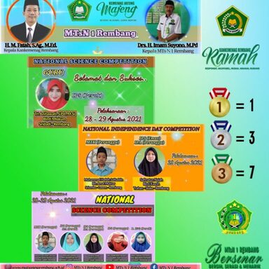 Awal September, MTsN 1 Rembang Borong 11 Medali
