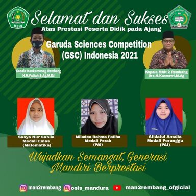 Siswa MAN 2 Rembang Raih Juara Lomba GSC 2021