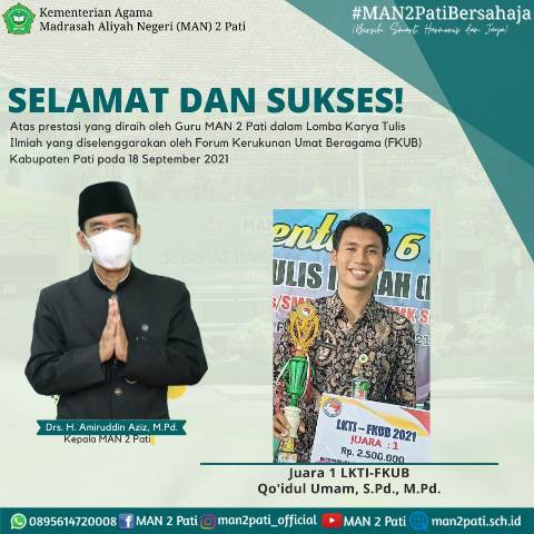 Guru MAN 2 Pati Juarai LKTI FKUB