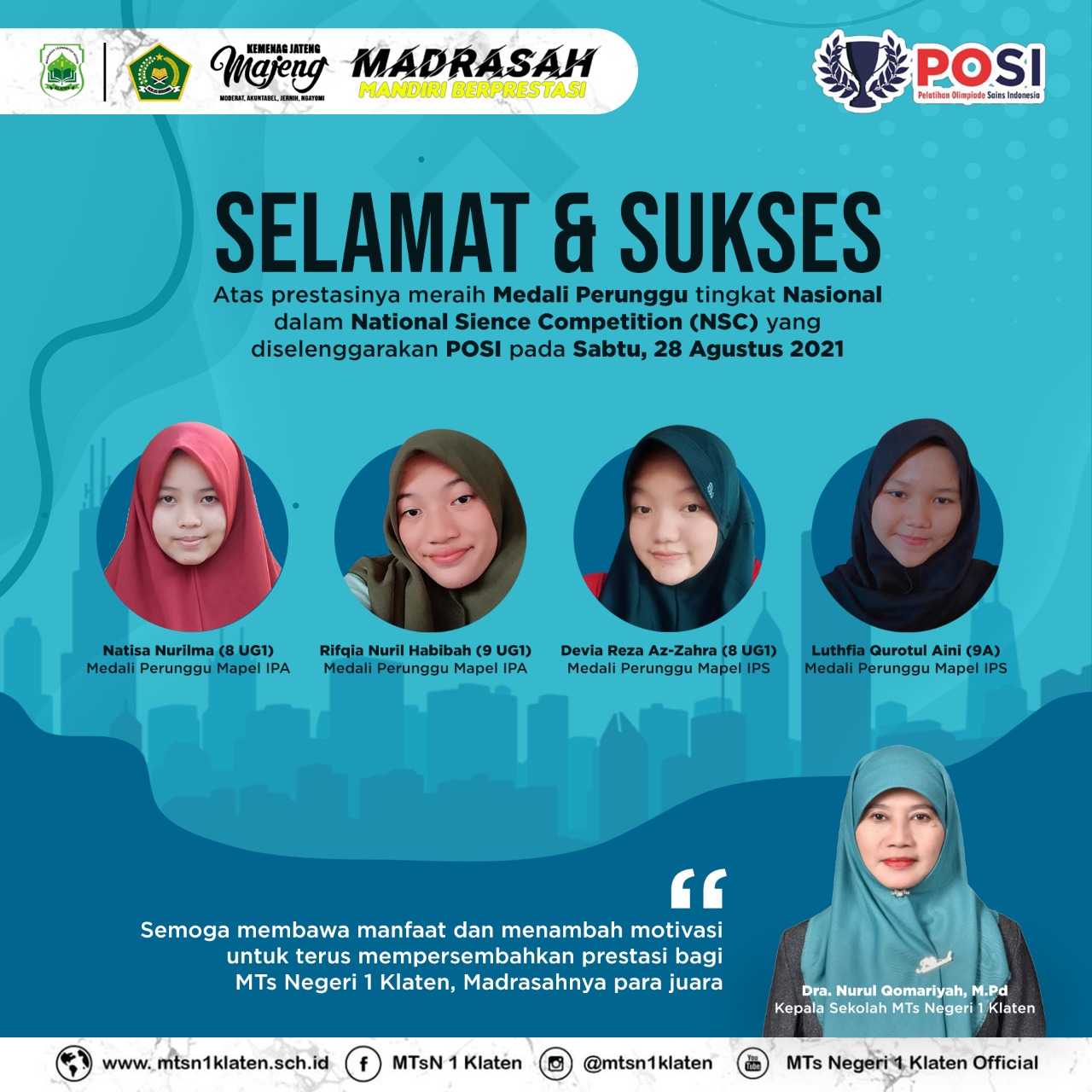 MTsN 1 Klaten Madrasahnya Para Juara