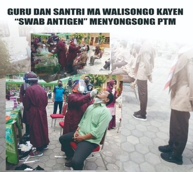 Songsong PTM, Guru dan Santri MA Walisongo Pati Lakukan Tes Rapid