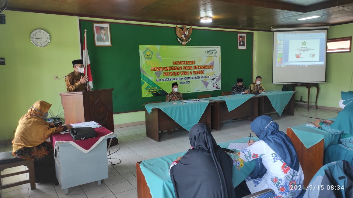 Perdana Dari WFH 100℅, Kankemenag Kab. Wonosobo Sosialisasi Pembangunan ZI