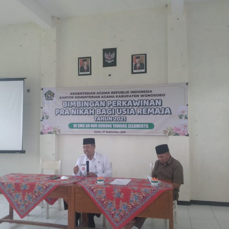Kepala Kemenag Wonosobo beri Arahan pada Bimbingan Pra Nikah Remaja Usia Nikah SMK An Nur