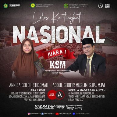 Annisa, Siswi MA Al Iman Juarai KSM Tingkat Provinsi