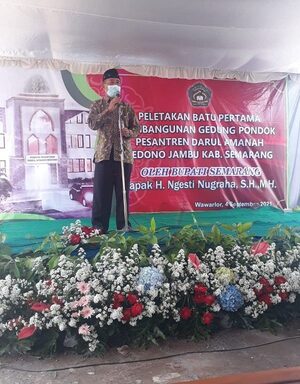 Kakankemenag Himbau Penguatan Nasionalisme Bagi Santri, Saat Hadiri Peletakan Batu Pertama Pembangunan Ponpes