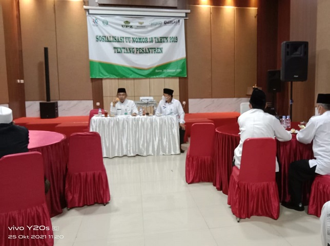 Kegiatan sosialisasi UU Nomor 18 Tahun 2019 dalam rangka Hari Santri Nasional Tahun 2021 yang diselenggarakan Kankemenag Kab. Boyolali