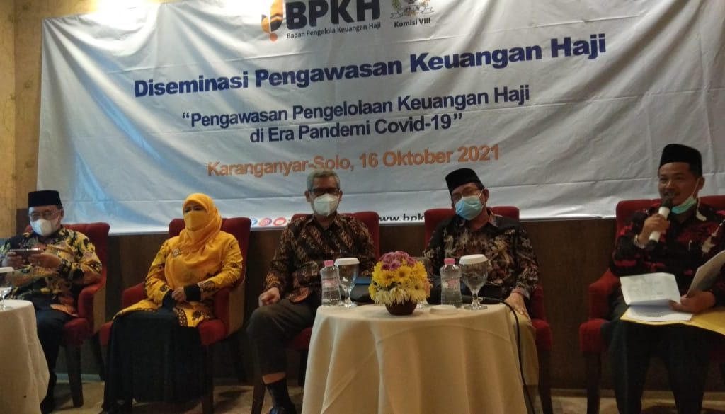 Badan Pengelola Keuangan Haji (BPKH) mengadakan diseminasi pengawasan keuangan haji di era pandemi Covid-19 di Hotel Lorin Colomadu, Minggu (17/10).