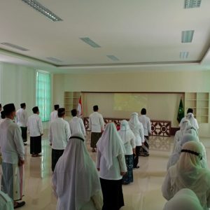 ASN kankemenag Wonogiri ikuti upacara hari santri secara daring di aula PLHUT