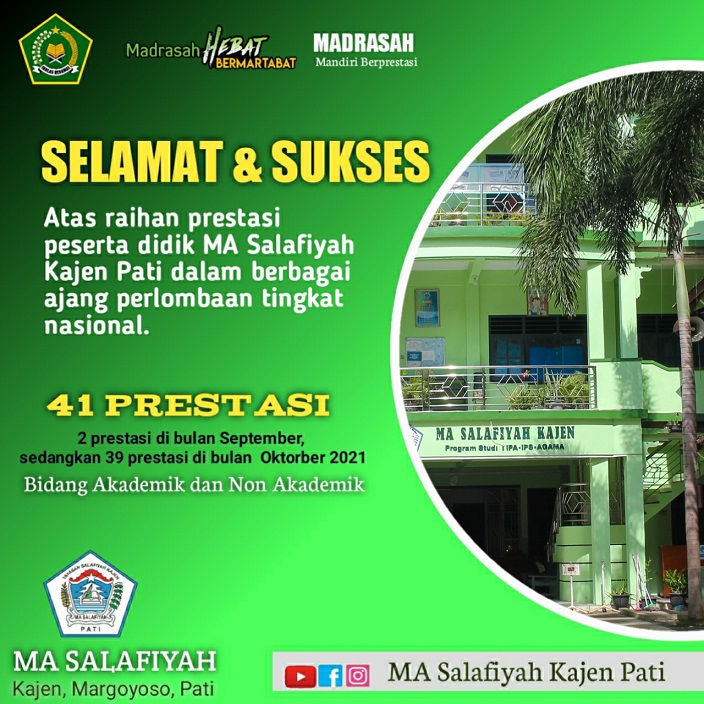 MA Salafiyah Kajen Pati Raih 41 Prestasi Tingkat Nasional