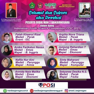 Tambah Koleksi Prestasi, MAN 2 Banjarnegara Sabet Delapan Medali