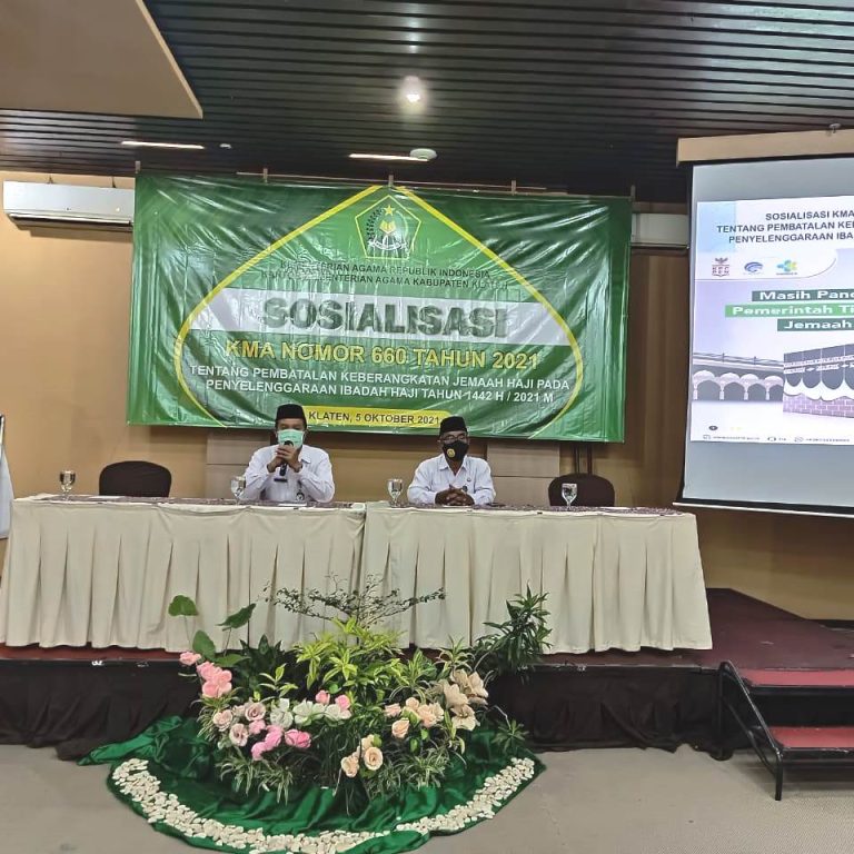 Cegah Berita Hoax Pembatalan Haji, Kemenag Klaten Gelar Sosialisasi KMA 660/2021