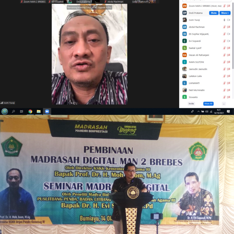 Pembinaan dan Seminar Madrasah Digital Oleh Direktur KSKK di MAN 2 Brebes