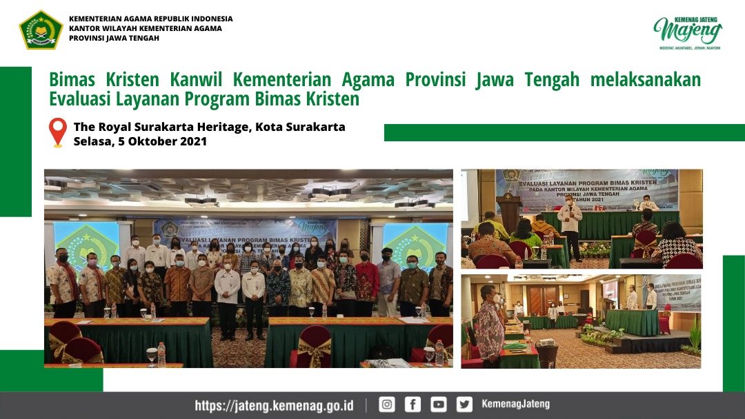 Bimas Kristen Kanwil Kementerian Agama melaksanakan Evaluasi Layanan Program Bimas Kristen