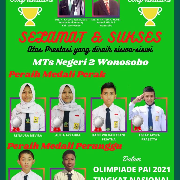 Perolehan Medali Bukti Prestasi Siswa MTsN 2 di Penghujung 2021