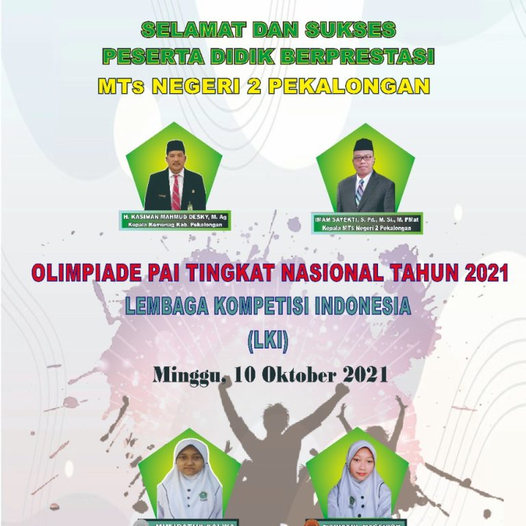 Peserta Didik MTs Negeri 2 Pekalongan Raih Medali Olimpiade PAI 2021