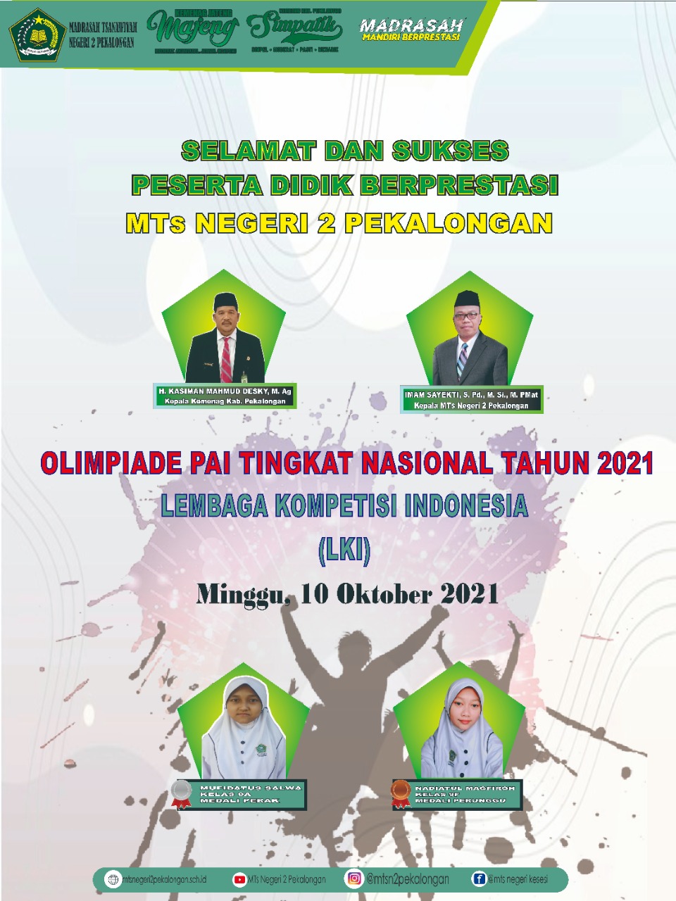 Peserta Didik MTs Negeri 2 Pekalongan Raih Medali Olimpiade PAI 2021