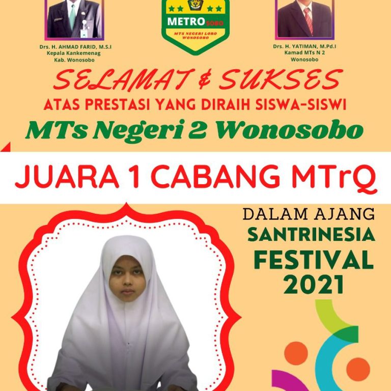 Siswa MTsN 2 Wonosobo Raih Juara 1 Musabaqoh Tartilul Quran